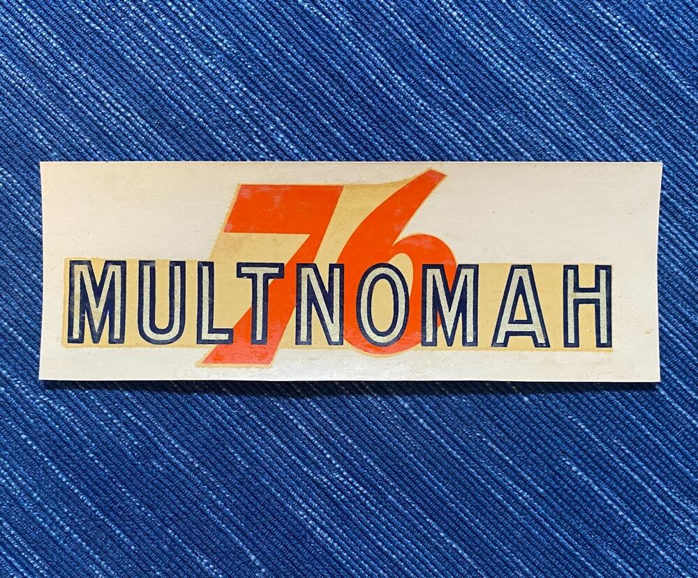 Vintage Union 76 Oil Multnomah Oregon Gas Station Water Decal Travel Souvenir